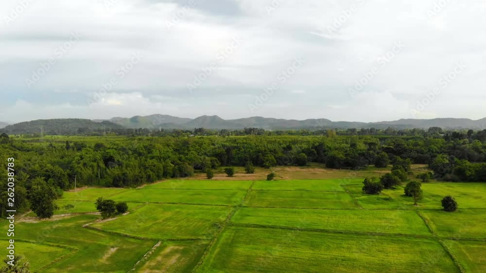 Drone shot aerial view scenic landscape of agriculture farm at countryside Drone shot aerial view scenic landscape of agriculture farm at countryside