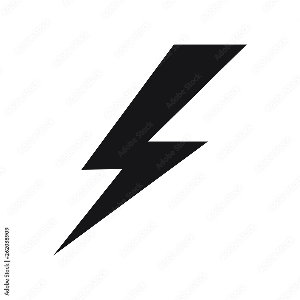 Lightning bolt, electricity power vector icon Lightning bolt, electricity power vector icon