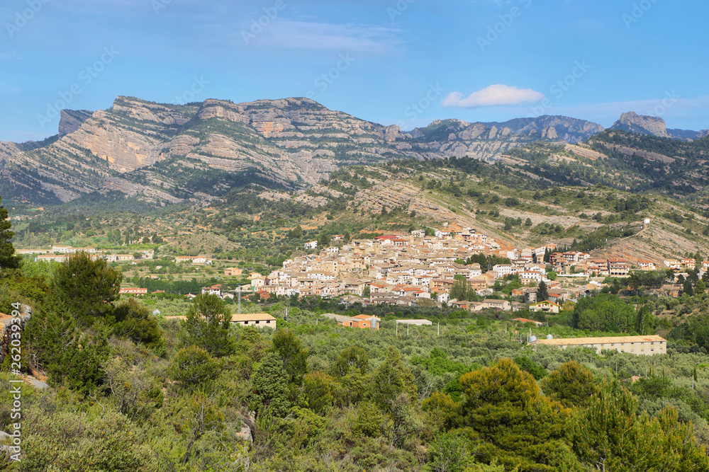 Beceite village skyline in Teruel Spain