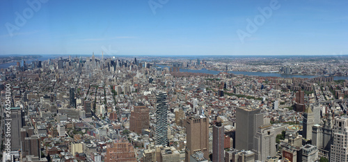 Panorama view of new York city from One World Trade Center