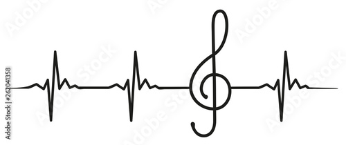 Fotografia clef heartbeat #isoliert #vektor - Notenschlüssel Herzschlag
