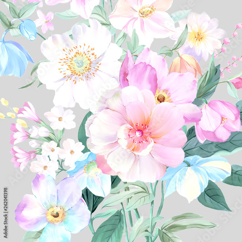 Flowers watercolor illustration