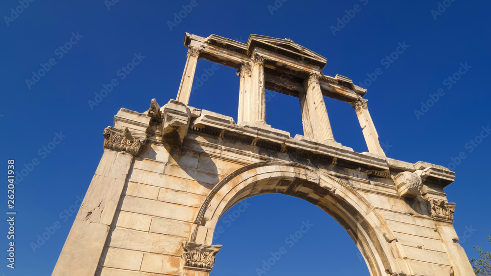 Arch of Hadrian in downtown Athens, Greece