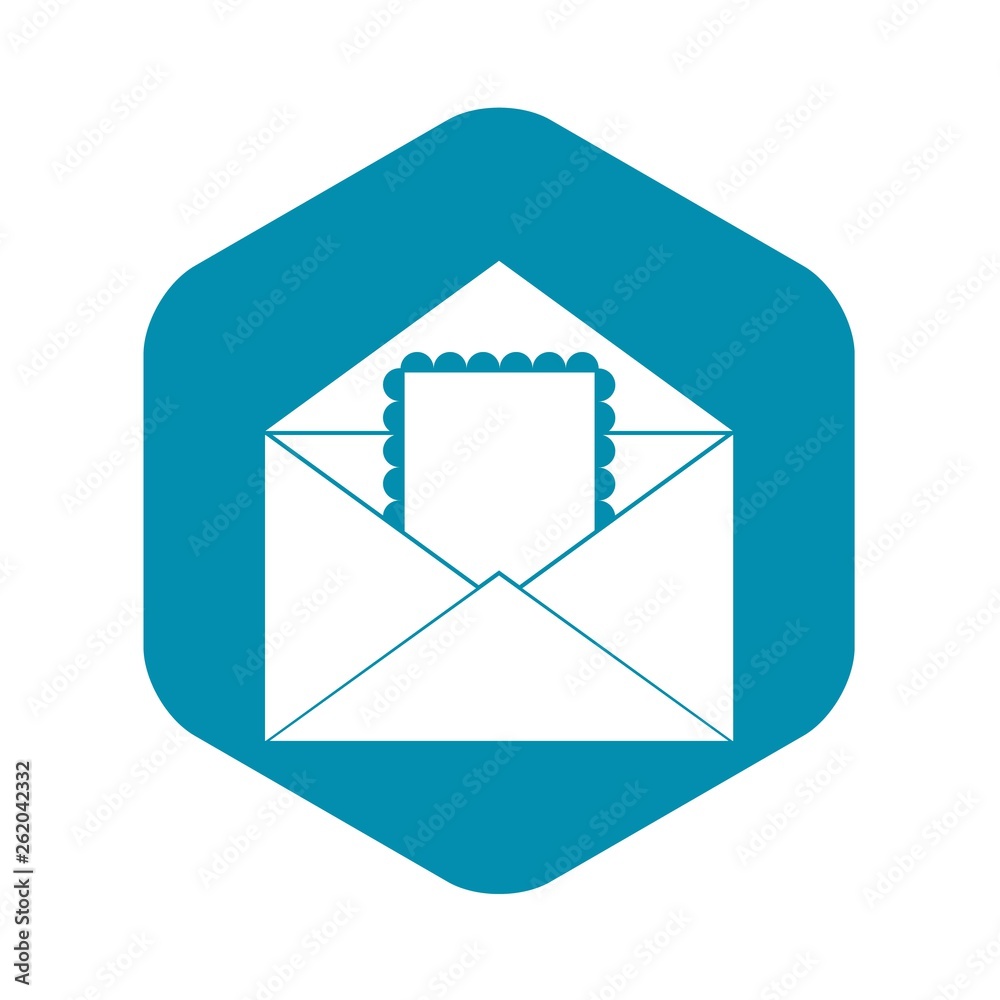 Envelope with card icon. Simple illustration of envelope with card vector icon for web Envelope with card icon. Simple illustration of envelope with card vector icon for web