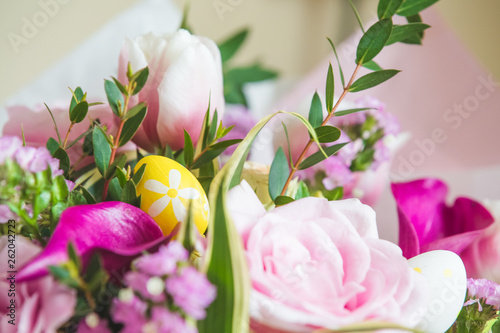 Fototapeta Naklejka Na Ścianę i Meble -  Easter rustic flowers bouquet