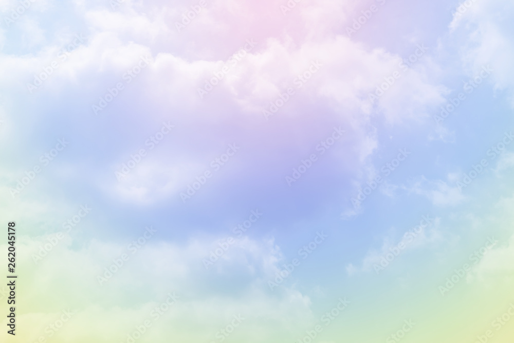 Sun and cloud background with a pastel colour Sun and cloud background with a pastel colour