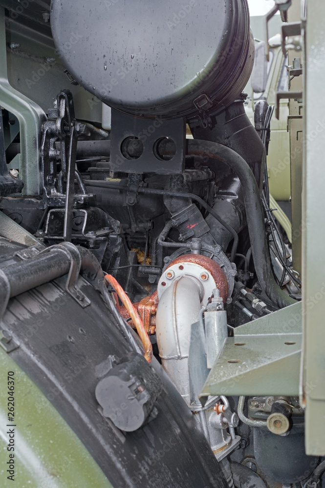 Air intake detail in a military vehicle