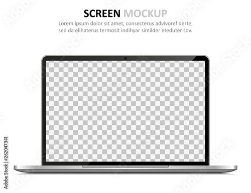 Screen mockup. Laptop with blank screen for design