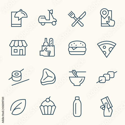 Food delivery service vector icons