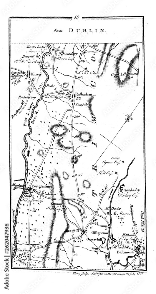 Obraz premium Ireland roud map