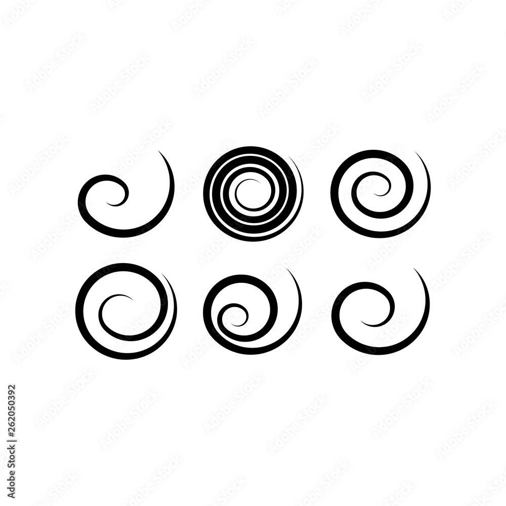 geometric spirals vector set design elements