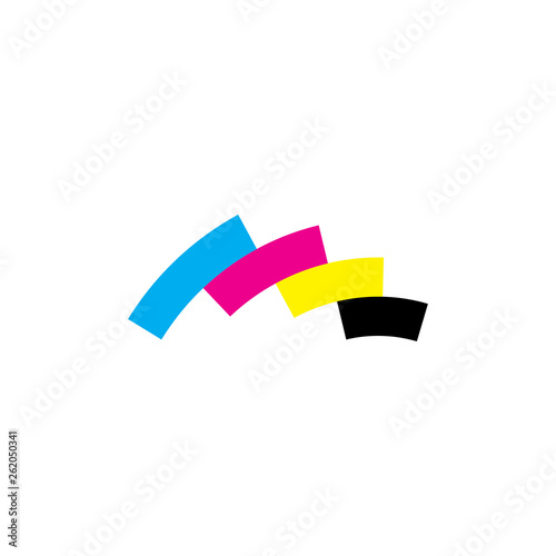 geometric printing logo cmyk icon symbol design element