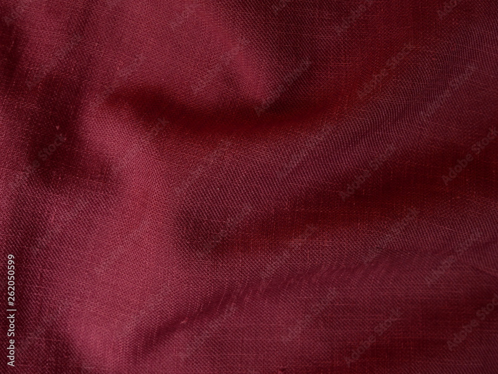 texture of red silk fabric background