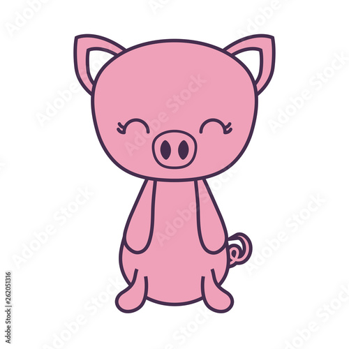 cute piggy animal isolated icon