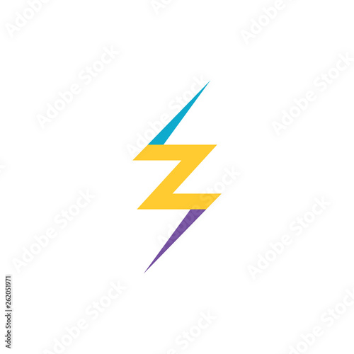 letter z thunder icon logo vector symbol element