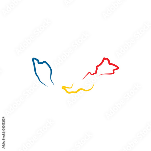 malaysia map icon logo vector symbol element