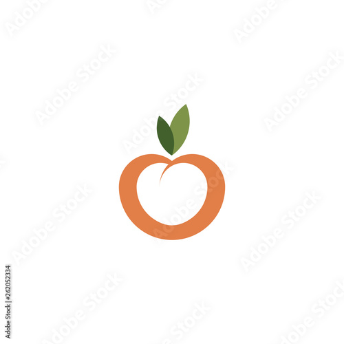 peach fruit icon logo symbol design
