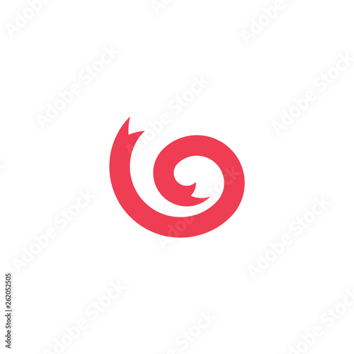 red spiral banner vector symbol sign element