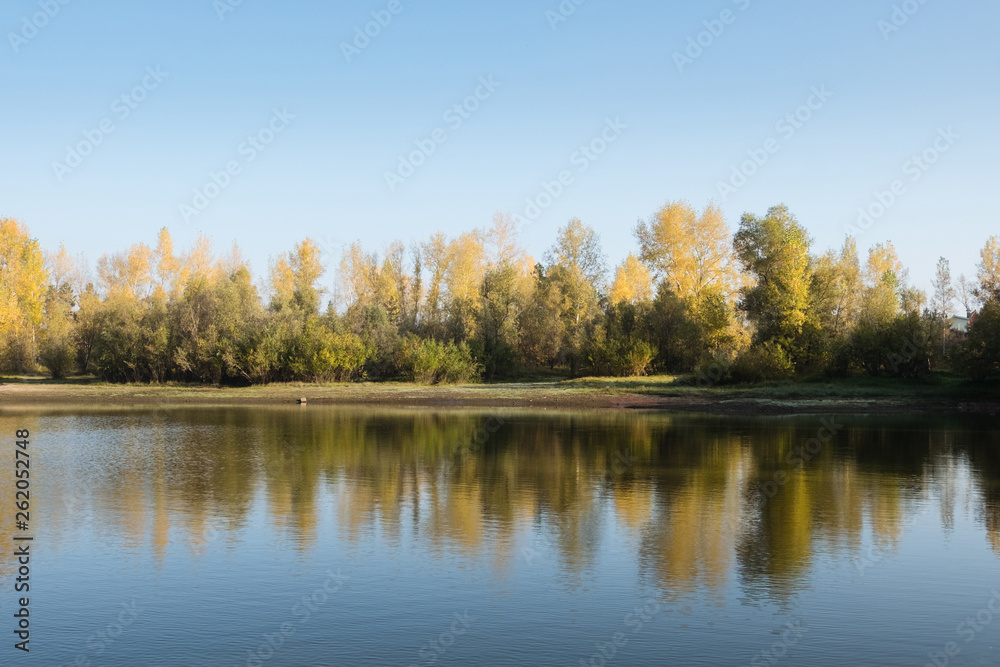 Autumn. Golden lake