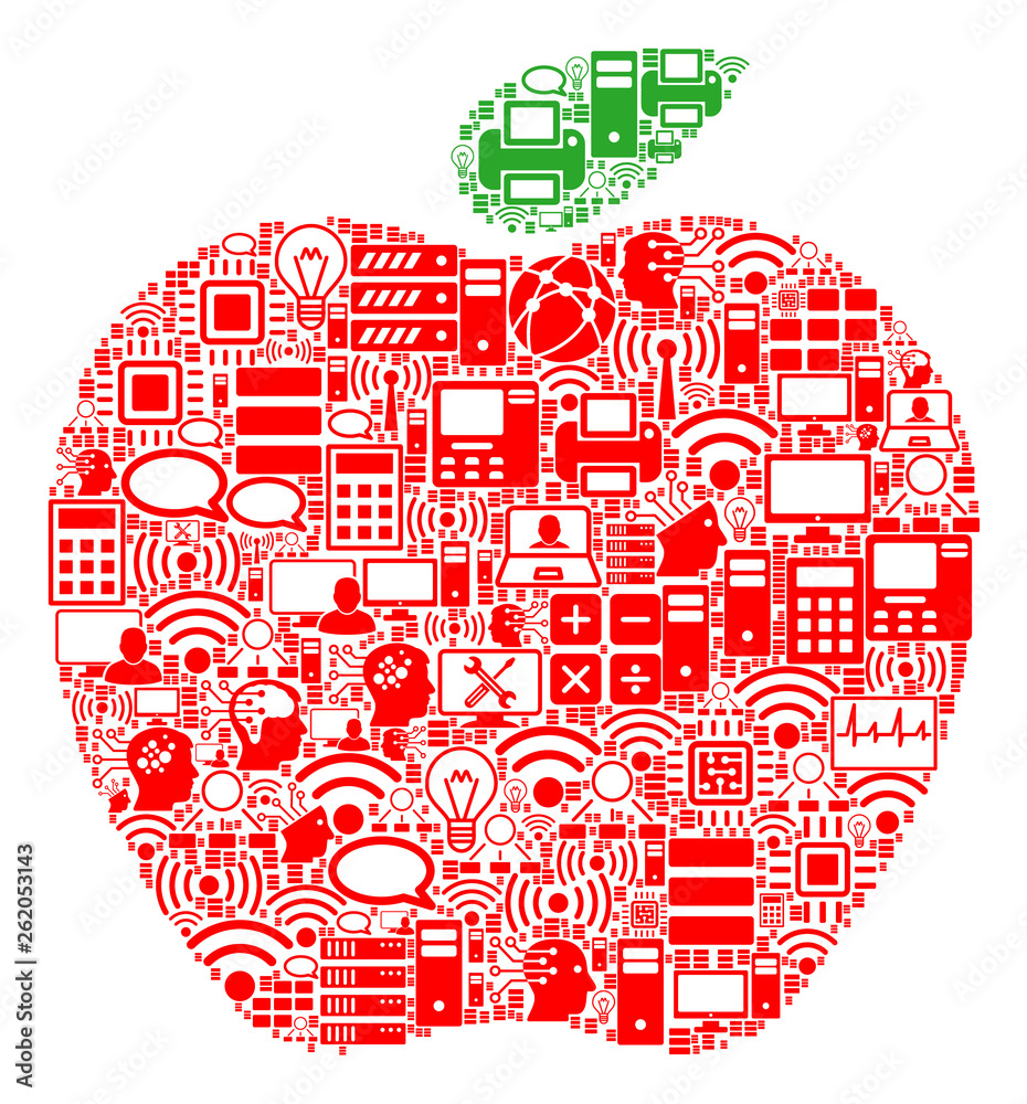 custom made wallpaper toronto digitalApple composition icon organized for bigdata and computing illustrations. Vector apple mosaics are organized from computer, calculator, connections, wi-fi, network,