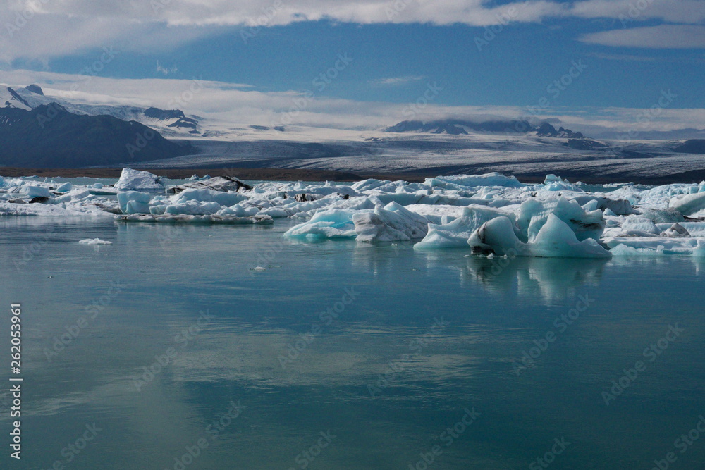 View of the Jokulsarlon lagoon in Iceland View of the Jokulsarlon lagoon in Iceland