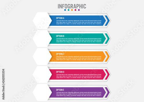 Business infographic labels template with 5 options.Creative concept for infographic..