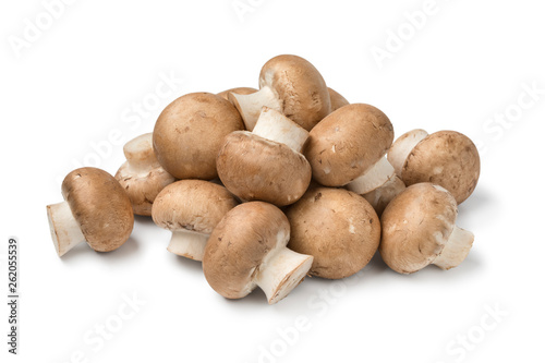 Heap of fresh raw chestnut mushrooms