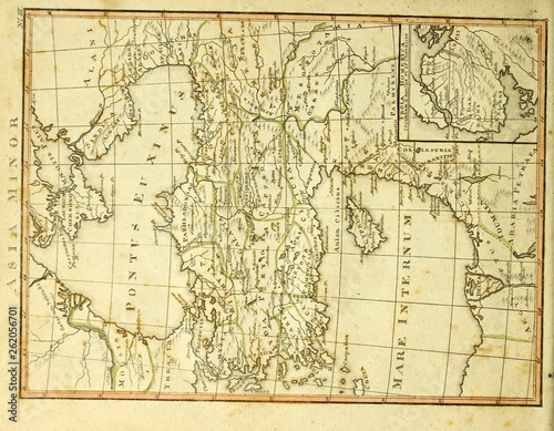 Old and retro map. Engraving image