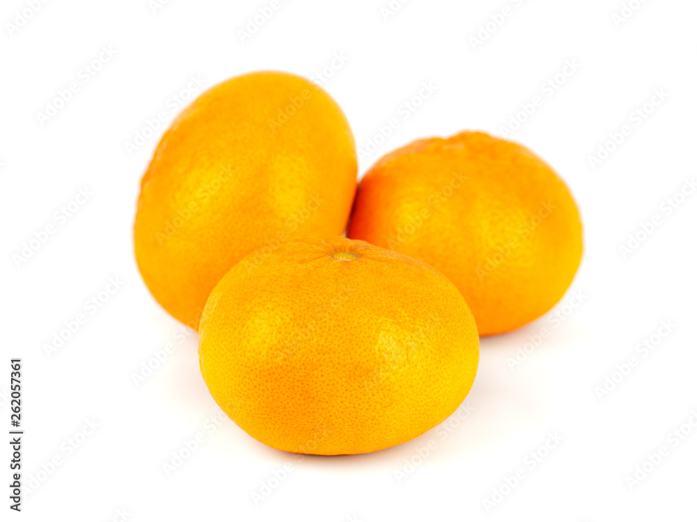 Three tangerines (mandarin) on a white background, fruit Three tangerines (mandarin) on a white background, fruit