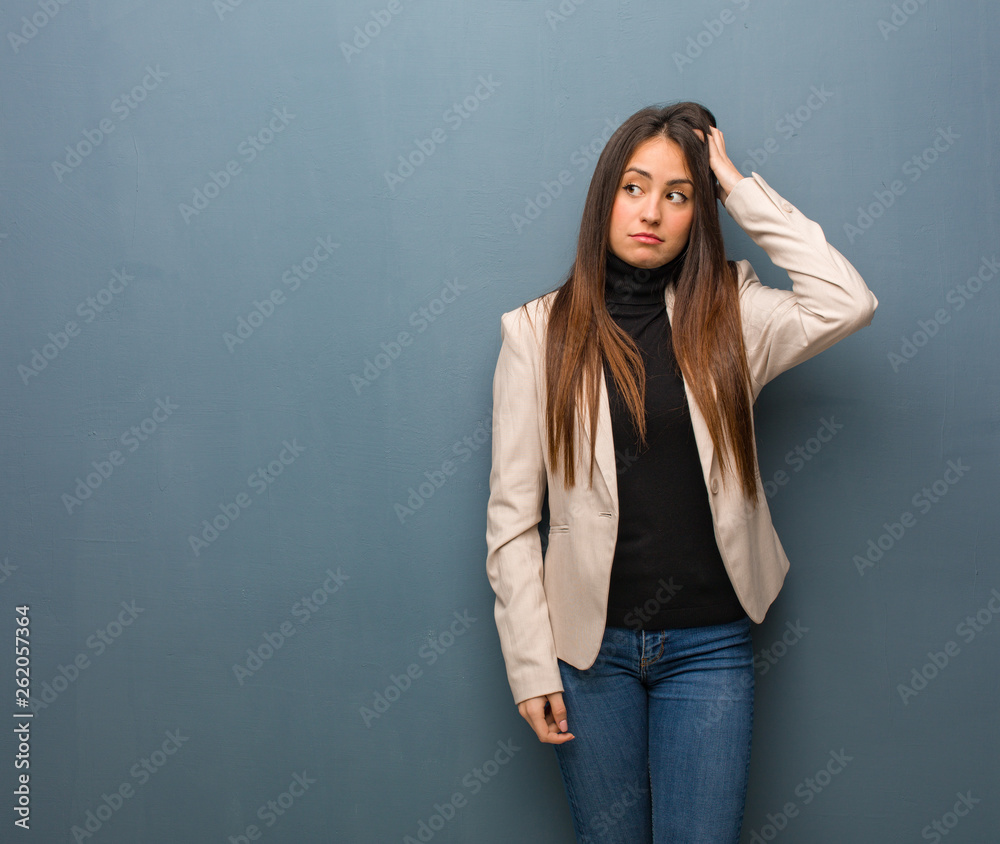 Young business woman tired and very sleepy Young business woman tired and very sleepy