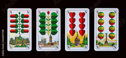 Obraz na płótnie Kartenspiel - Schafkopf w salonie