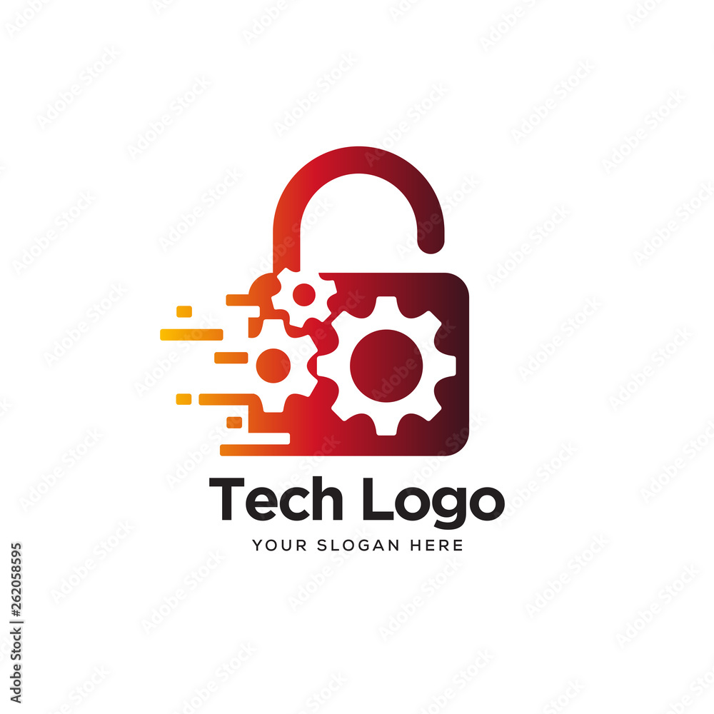 tech padlock logo designs with creative minimalist circuit tech padlock logo designs with creative minimalist circuit