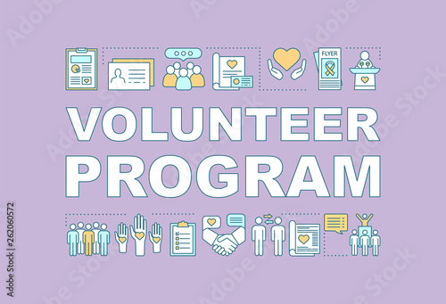 Volunteer program word concepts banner