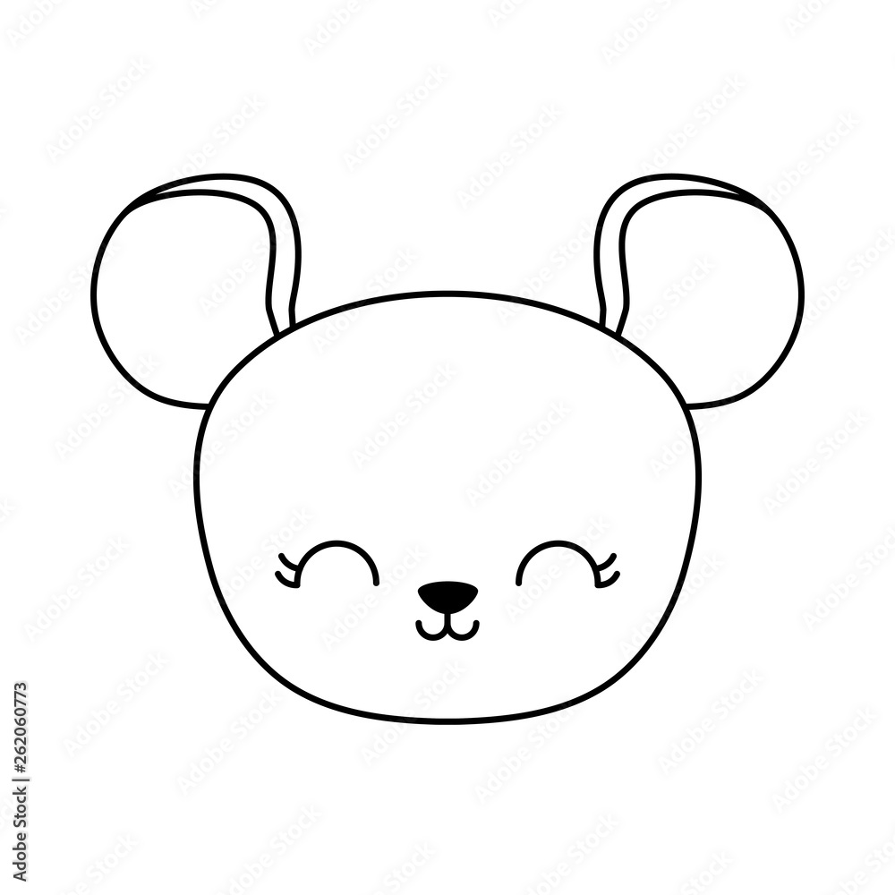 head of cute mouse animal isolated icon head of cute mouse animal isolated icon