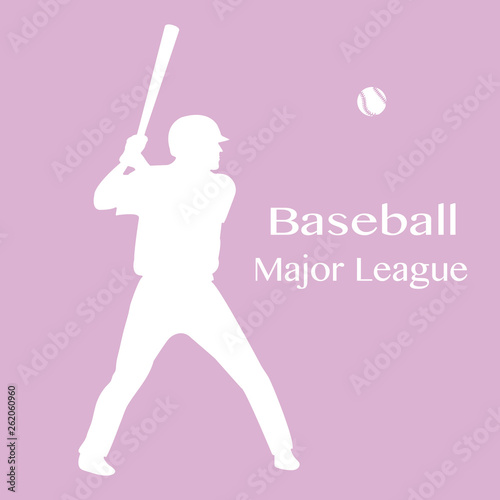 Baseball player with bat, ball Vector illustration