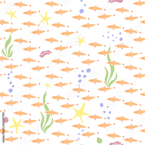 Underwater life vector pattern