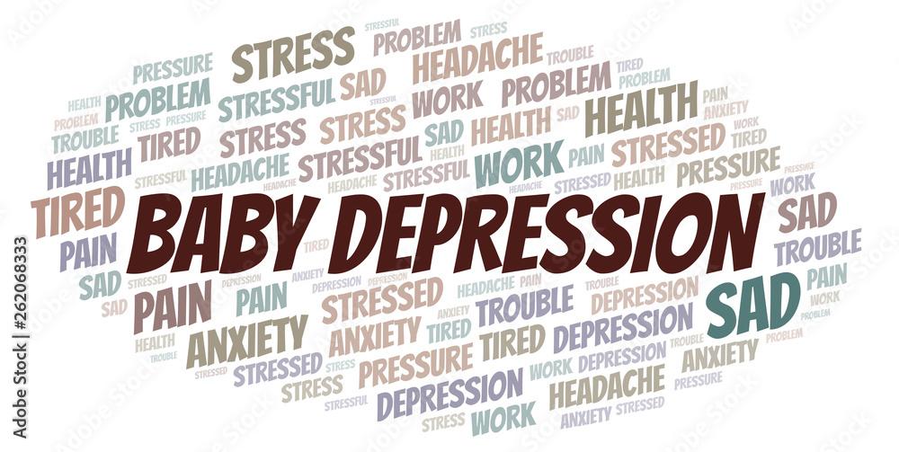 Fototapeta premium Baby Depression word cloud.