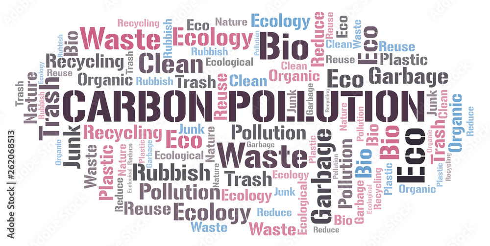 Fototapeta premium Carbon Pollution word cloud.