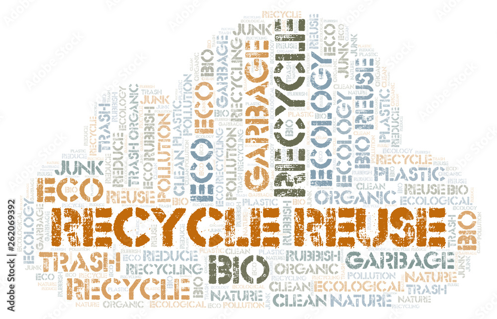 Obraz premium Recycle Reuse word cloud.