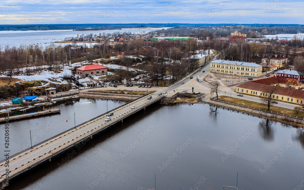 View of the Vyborg from the St. Olaf tower of Vyborg Castle, Leningrad region, Russia