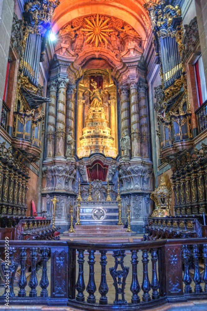 Main Chapel of the Clerigos Church in Oporto, Portugal