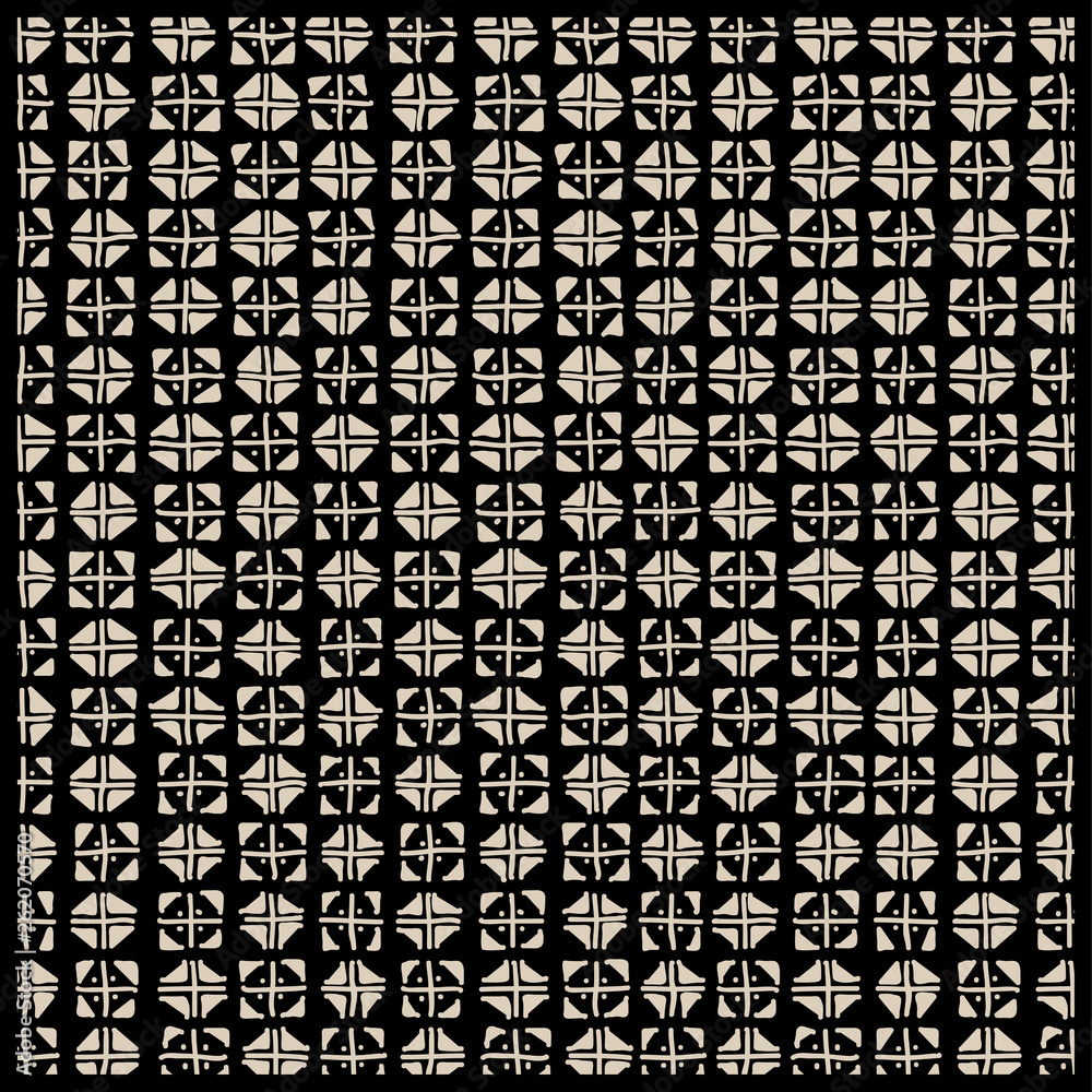 Obraz premium Framed hand drawn natural tribal pattern