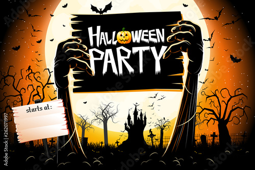 Halloween party poster/ banner photo