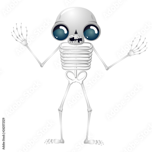 Skeleton - cartoon character isolated on white background