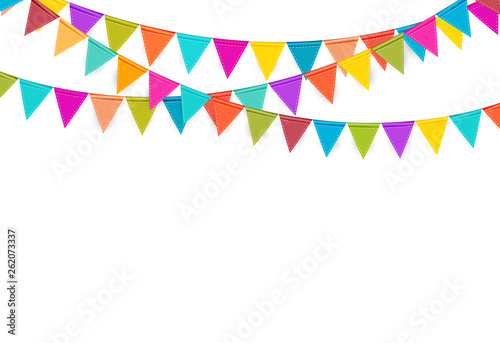 Party Background with Flags Vector Illustration