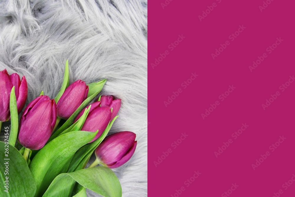 Naklejka premium Kartka tulipany