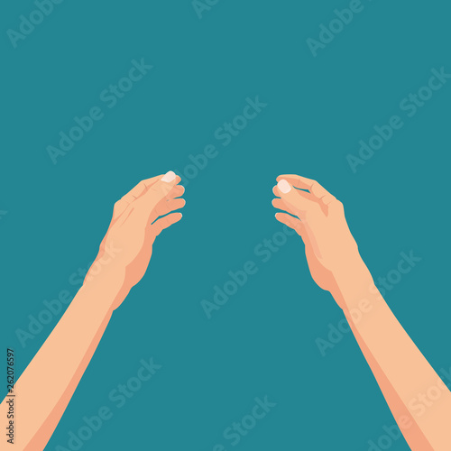 Hands hold. Template vector illustration