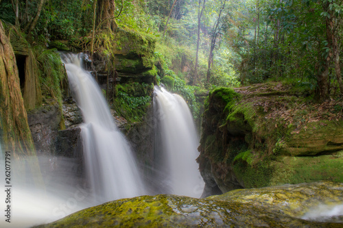 waterfall in forest, near Amazonka, Brazil