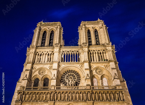 Facade of Notre Dame Cathedral, France