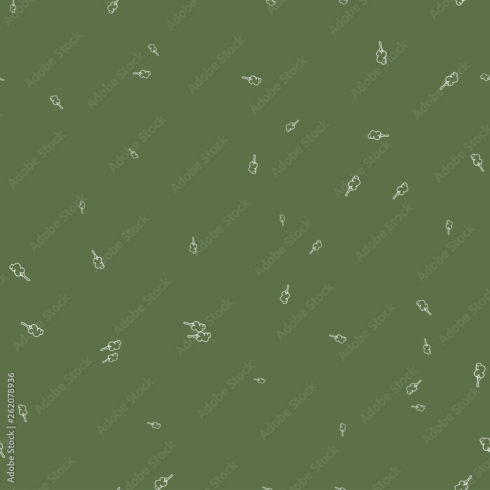 Seamless pattern of plants in doodle style.